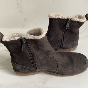 TIMBERLAND EK Granby Women's size 8 Brown Faux Fur Zip leather Boots